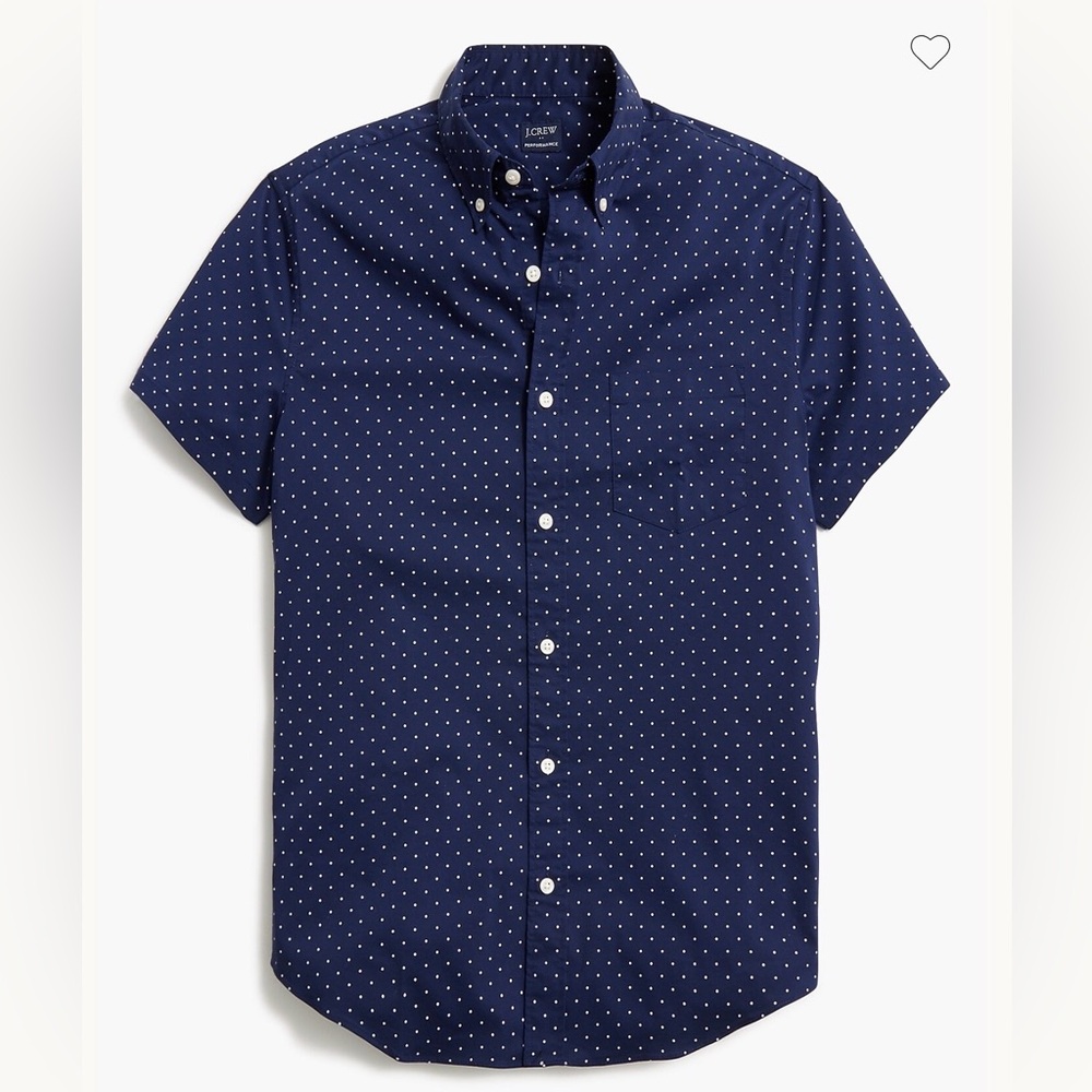 J. Crew Men's navy  Blue Polka Dot Shirt